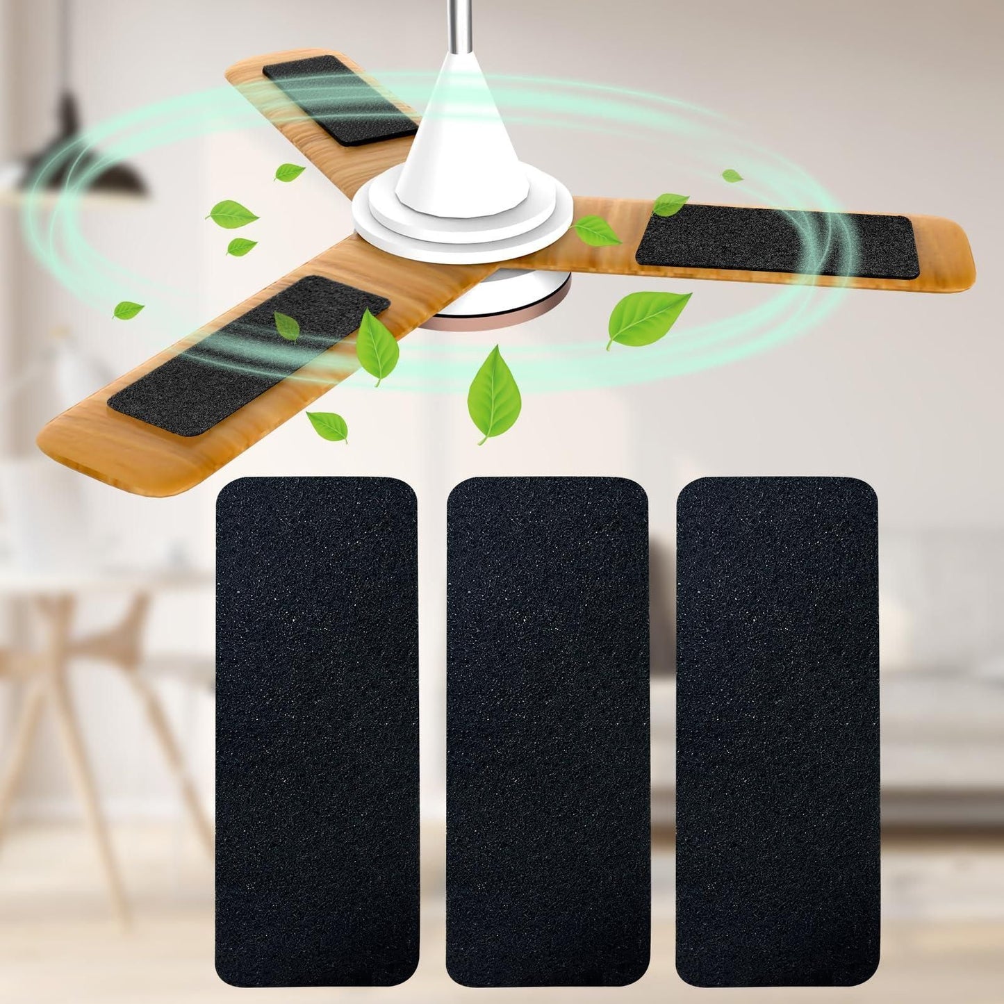 3Pcs Activated Coconut Shell Carbon Ceiling Fan Air Purifier Pads